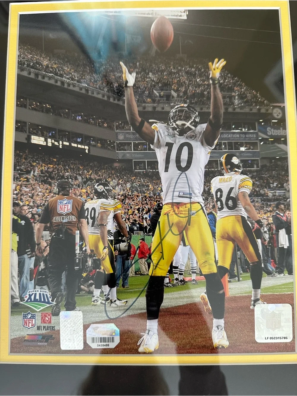 Signed Santonio Holmes Framed Picture